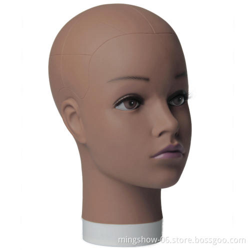 Make up african american PVC wig display mannequin head for sale